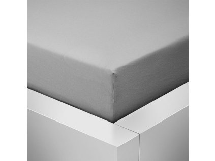 Jersey prostěradlo LYCRA 90x200 / 25cm - šedé středně