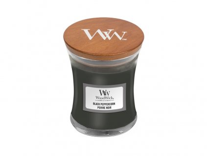 Svíčka oválná váza WoodWick 85g - Černý pepř