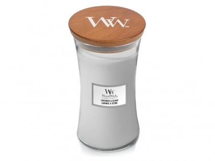 Svíčka oválná váza WoodWick 609,5g - Levandule a cedr
