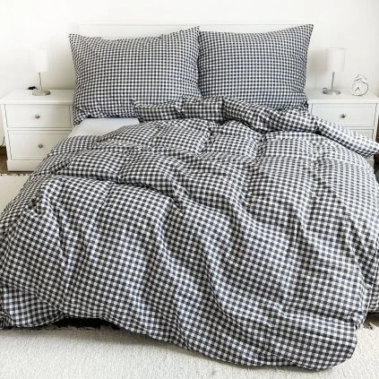 Bavlněné povlečení Kostička šedá