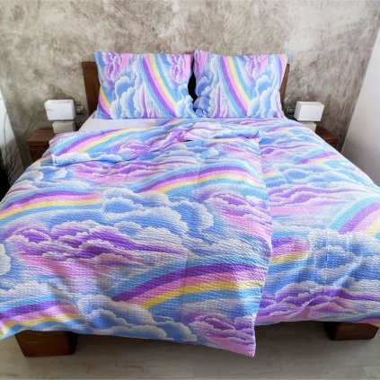 Krepové povlečení Obláčky