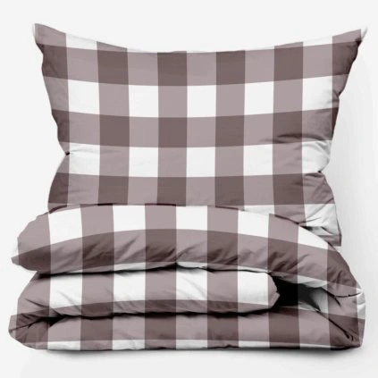 Bavlněné povlečení Káro hnědé