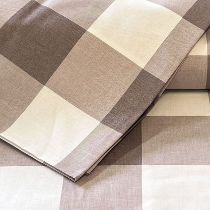 Metráž bavlna - Káro hnědé