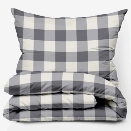 Bavlněné povlečení Káro šedé