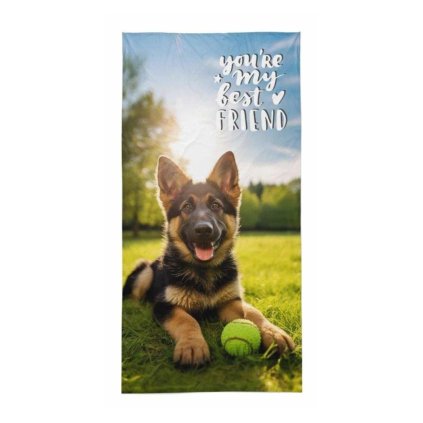 Froté osuška - Štěně s tenisákem