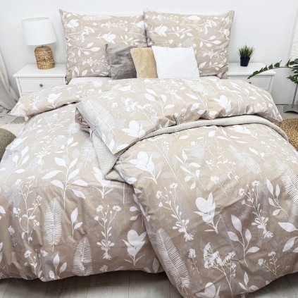 Metráž bavlna - Louka béžová