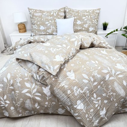 Metráž krep - Lúka béžová