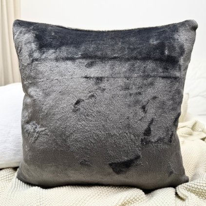 Mikroplyšová poťah na vankúš 40x40 - tmavo sivý