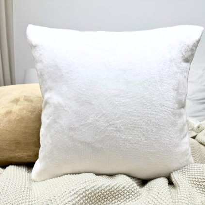 Mikroplyšová poťah na vankúš 40x40 - biela II.akosť