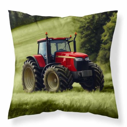 Polštář Traktor červený  - 40x40