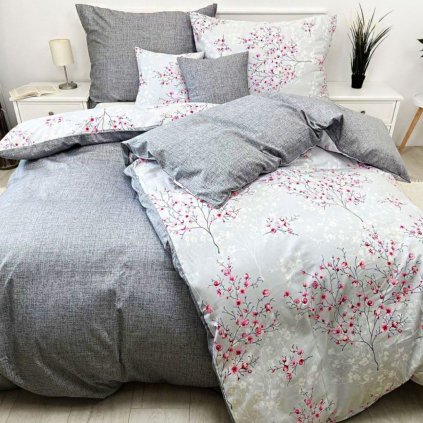 Poťah na vankúš Bavlnený Satén 70x90 Sit + Sakura II.akosť