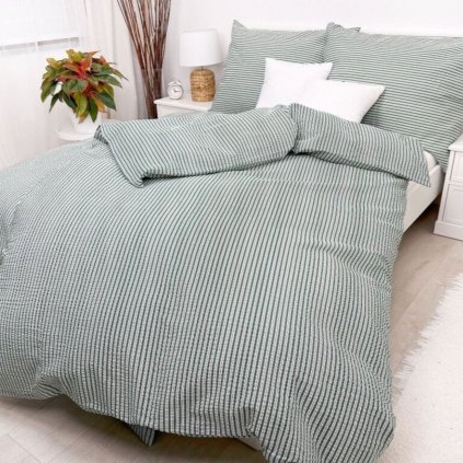 Bavlneny poťah na vankúš 50x70 - Pruhy zelené II.akosť