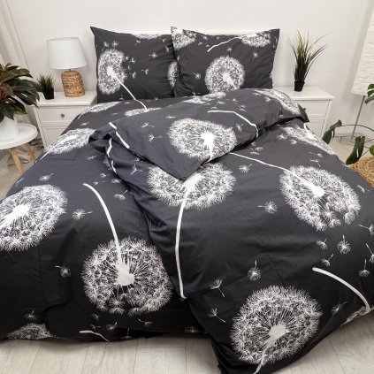 Bavlnené obliečky Púpavy sivé 200x220 II.akosť