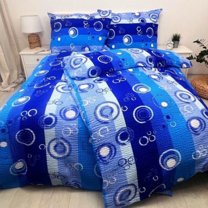 Krepové povlečení Bublina modrá