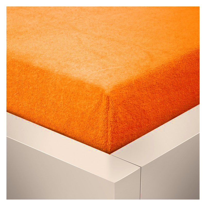 Froté prostěradlo 90x200 /25cm - oranžové
