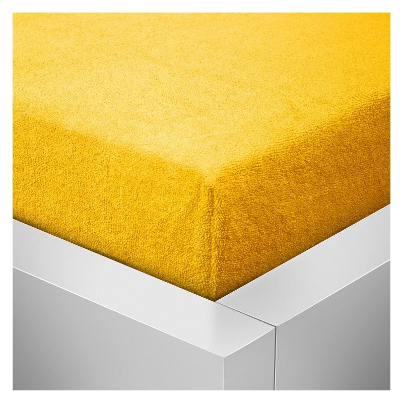 Froté prostěradlo 90x200 /25cm - sytě žluté