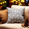 Polštář Vánoční - Vločky šedé - 40x40