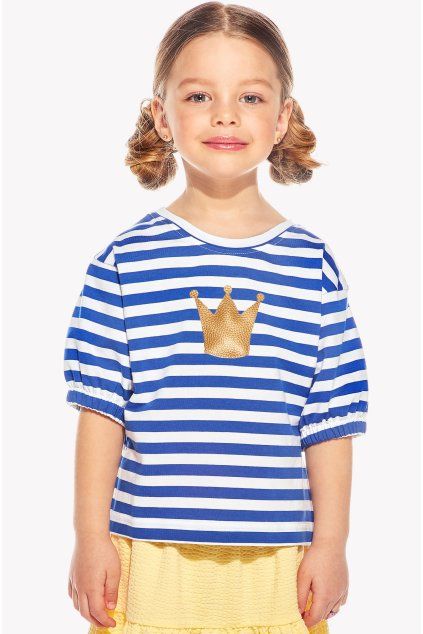 Lucy, Detské tričko, Modrý pásik, Korunka (Veľkosť 98)