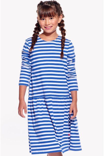 Mara, Detské šaty, Modrý pruh (Veľkosť 98)