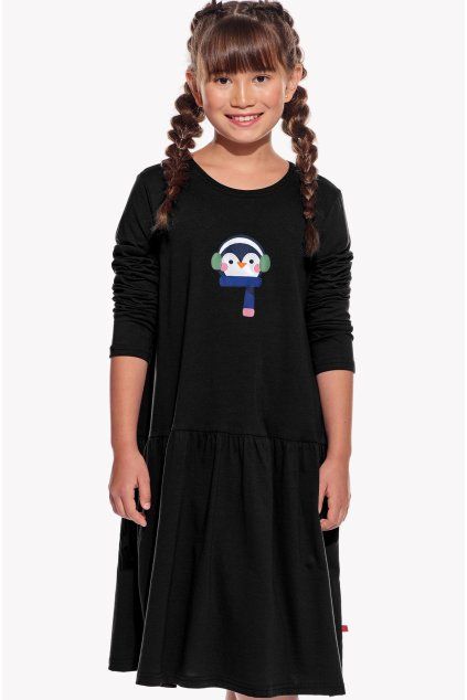 Mara, Detské šaty, Čierne, Pingu, Pískacie (Veľkosť 98)