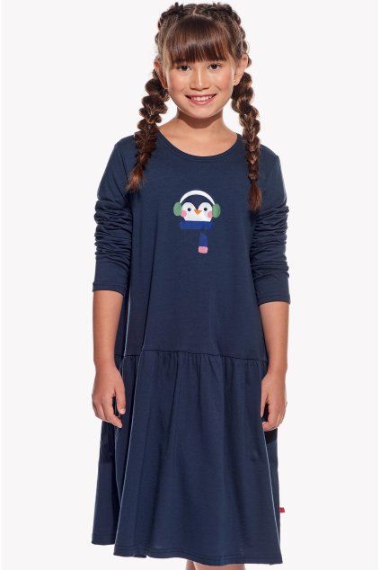 Mara, Detské šaty, Tmavomodré, Pingu (Veľkosť 98)