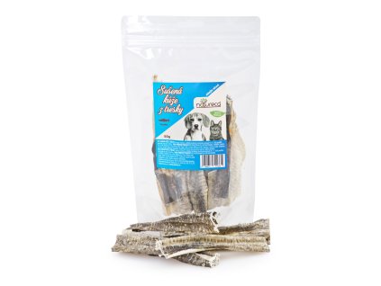 Sušená kůže z tresky cca 10 15cm, 50 g