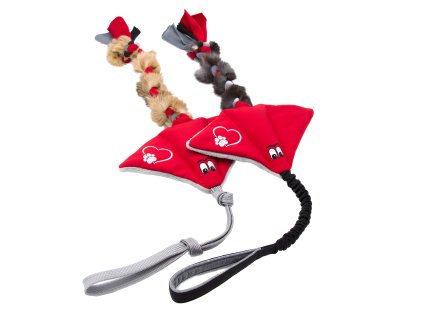 Odolná hračka pro psa – Valentýnský rejnok s králičí kožešinou