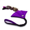 Odolná hračka pro psa – softshellový rejnok s králičí kožešinou, fialová a černá