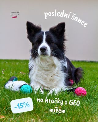 Nebo akce končí už zítra ➡️16.4. ⬅️ Mrkejte na náš eshop a vyberte si originální hračku s GEO míčem pro vašeho chlupáče 😊🐕