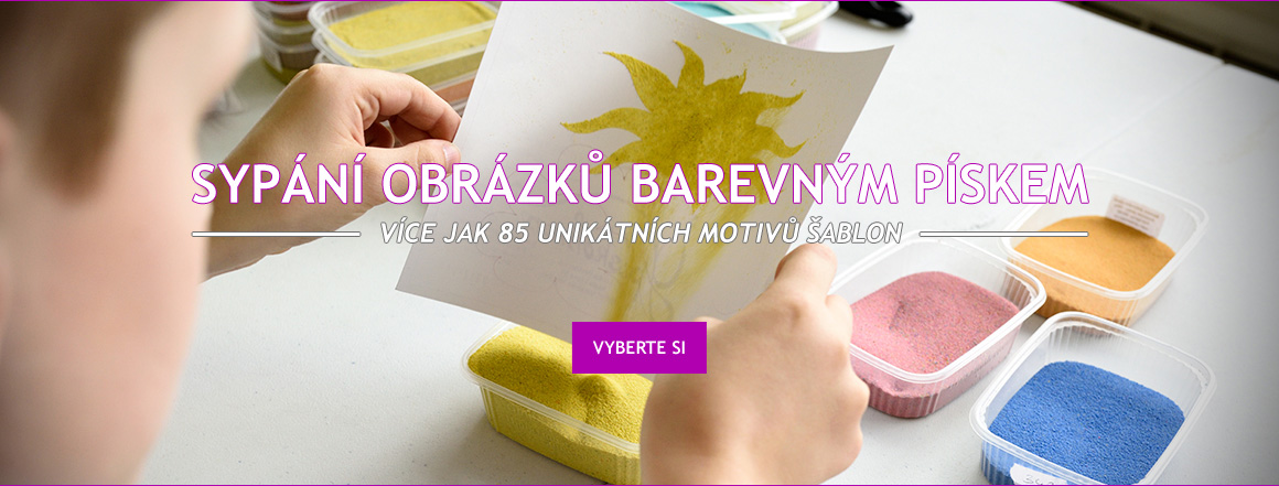 Sypání obrázků barevným pískem