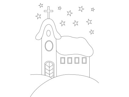 Šablona Vánoční motiv s kostelem