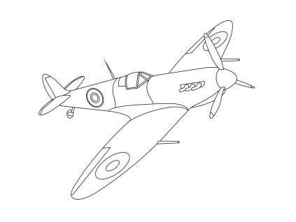 Šablona Letadlo britský Spitfire