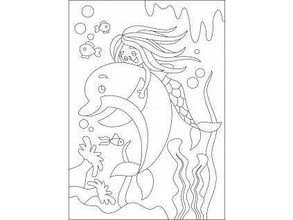 Šablona Delfín s mořskou pannou