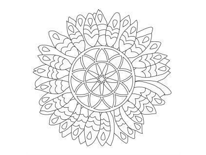 Šablona Mandala se slunečnicí
