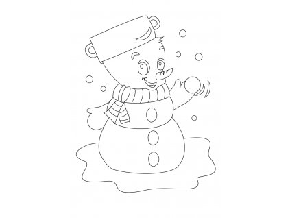 Šablona Vánoční motiv se sněhulákem