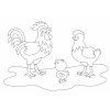 Šablona Kohoutek, slepička a kuřátko