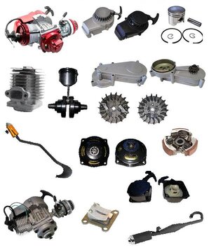 Aké časti obsahuje minibike motor a elektrika: Kompletný prehľad detského 2T 49cc minibiku a štvorkolky
