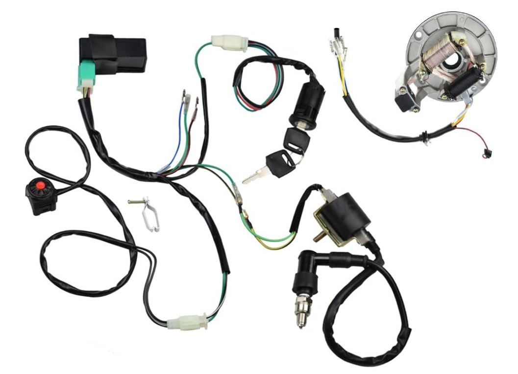 Konektory a barevné kódy na pitbike a dětských ATV 125 ccm (orientačně)