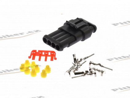 PIT02363 Konektor samec + samica WATERPROOF 4pin 1