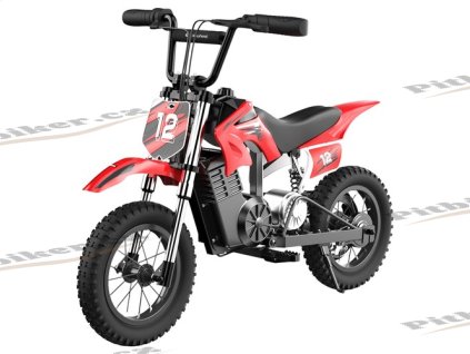 isinwheel A12 Kids Electric Dirt Bike, 350W Motor, 36V 5.2AH Battery, 12-inch Pneumatic Tires, 25km/h Max Speed, 22km Range, 3 Speed Modes, Dual Shock Absorbers, Handle Brake + Rear Wheel Parking Brake - Red