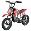 isinwheel A12 Kids Electric Dirt Bike, 350W Motor, 36V 5.2AH Battery, 12-inch Pneumatic Tires, 25km/h Max Speed, 22km Range, 3 Speed Modes, Dual Shock Absorbers, Handle Brake + Rear Wheel Parking Brake - Red