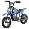 isinwheel A12 Kids Electric Dirt Bike, 350W Motor, 36V 5.2AH Battery, 12-inch Pneumatic Tires, 25km/h Max Speed, 22km Range, 3 Speed Modes, Dual Shock Absorbers, Handle Brake + Rear Wheel Parking Brake - Blue