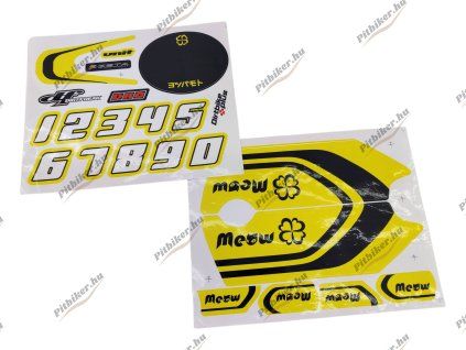 PIT03387 - Nálepky označovacie čísla pitbike - žlté