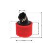 PIT02292 - Légszűrő 38mm - 45° - vörös-fekete hab