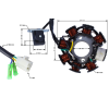 PIT01362 - Zapaľovanie stator 8-cievkové ATV GY6