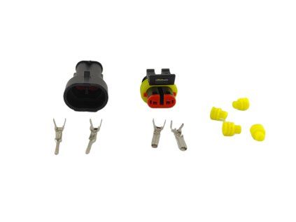 PIT02977 - Conector mascul + femela WATERPROOF - 2pini