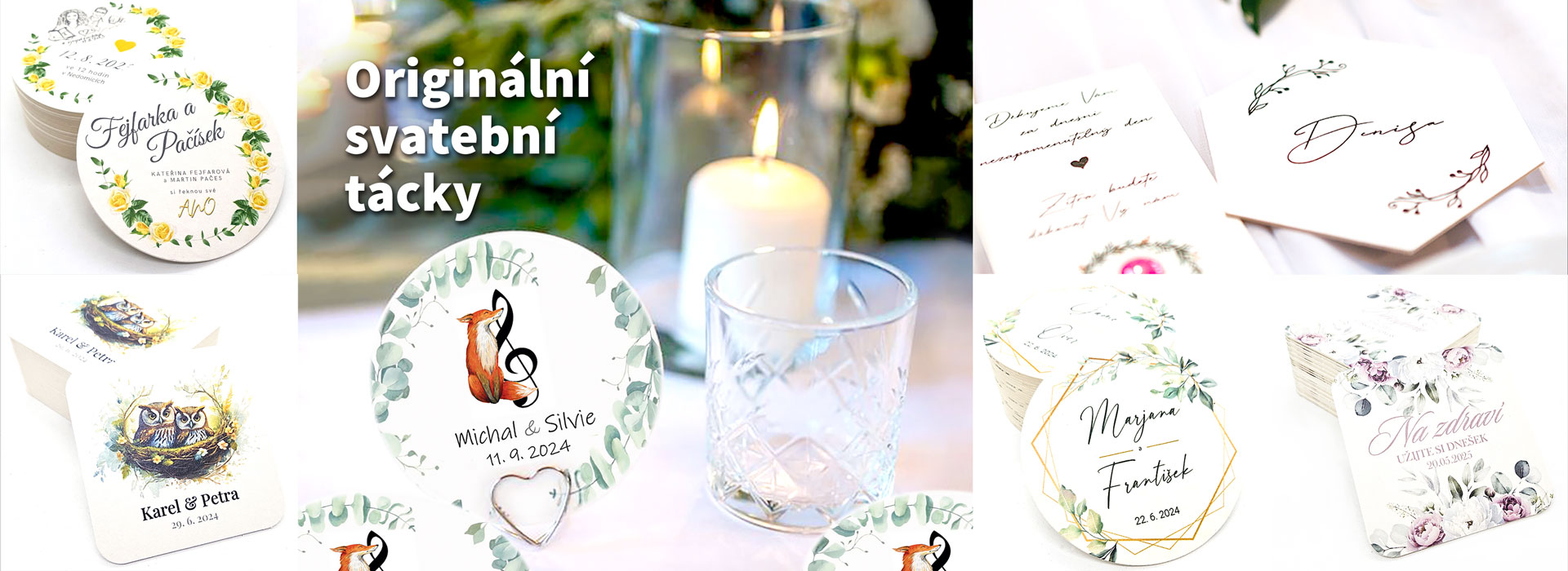 Originální svatební tácky