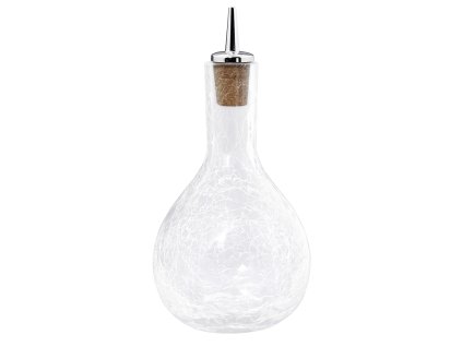 0083L DASH BOTTLE 285ml. MIT 3701 AUSGIESSER VERCHROMT CRAQUELLE GLAS