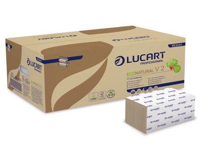 Lucart skladané utierky ECO NATURAL 2 vrstvové, V fold 21x21 (3800ks)