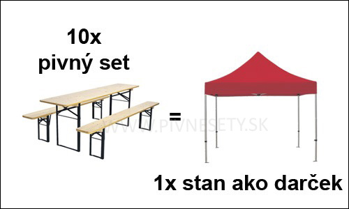 Kúp 10 pivných setov a získaj stan ako darček